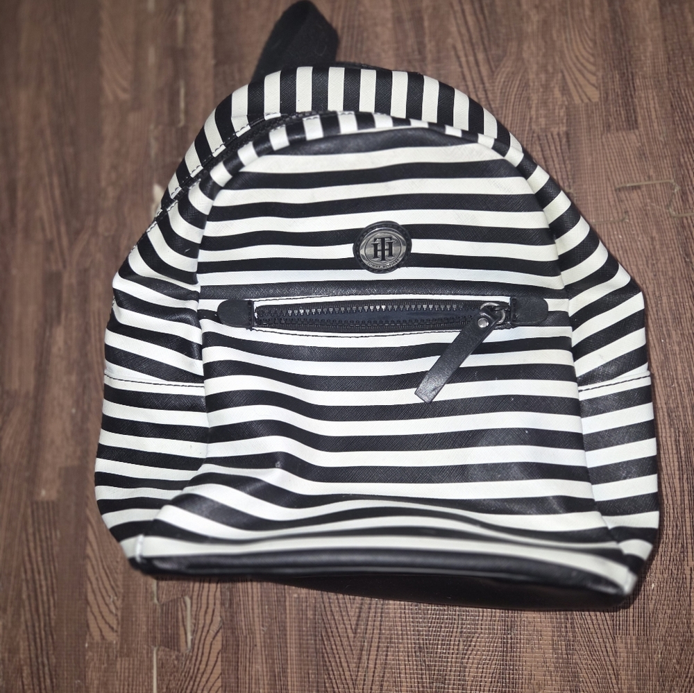 Tommy Hilfiger Backpack With Gold TH Emblem Adjustable Shoulder Straps